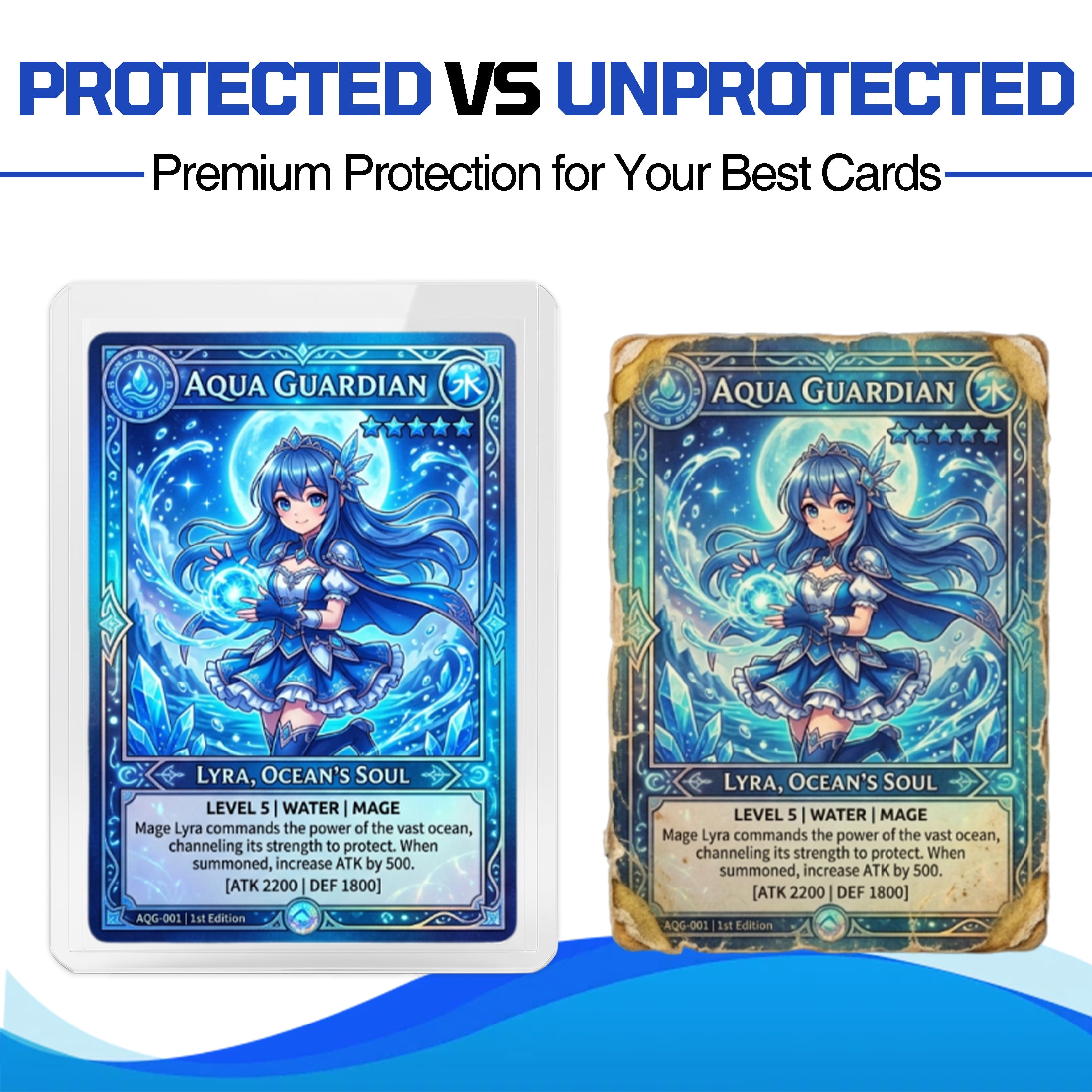 GARITIN 3x4 Inch Toploaders with Penny Sleeves, 200 Pack Clear Card Protectors for Trading Cards