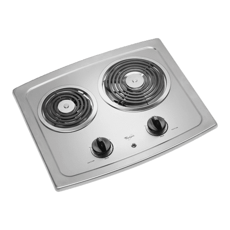 Whirlpool - 21" Built-In Electric Cooktop - Stainless steel