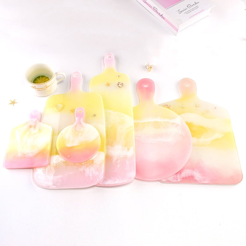 4Pcs Resin Tray Molds DIY Board Silicone Molds for DIY Resin Art Gift Home Decor
