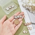 thumbnail image 4 of 8 Pcs Button for Jeans Dress Too Big Metal Adjustable Waist Buckles Jean Tightener Buttons 4 Styles Pearl Floral Snap Fastener Clip for Waist Too Loose Big Dress Skirt Pants Sewing Crafts Colorful, 4 of 7