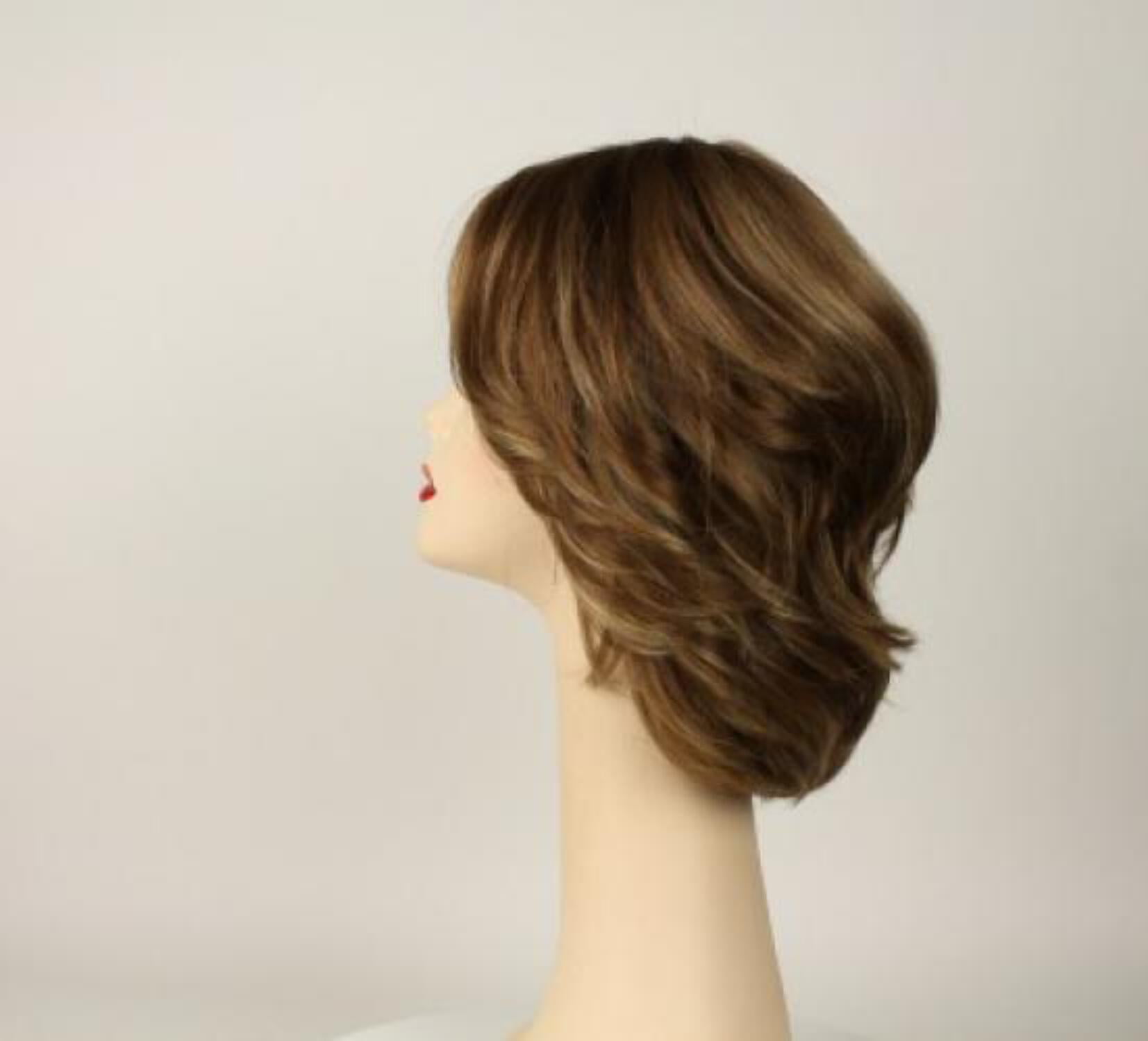 European Human Hair Freeda Wig Regina Blonde With Highlights 16-10 Multi-Directional Skin Top Size L