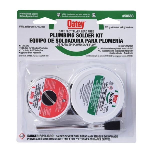 Oatey SafeFlo 8 oz. LeadFree Plumbing Solder Kit Silver Bearing 50/50 2 pc.