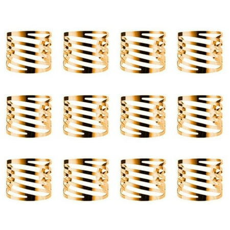

HIABIO 12 PCS Hollow Out Metal Napkin Rings Dinner Table Decorations Napkin Holders