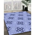 thumbnail image 2 of Ahgly Company Indoor Round Patterned Jeans Blue Area Rugs, 3' Round, 2 of 6