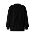 thumbnail image 6 of Women's Oversized Sweatshirt Solid Color Long Sleeve Crew Neck with Ribbed Back Cross Soft Casual Pullover for Lounge & Streetwear, 6 of 6