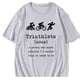 thumbnail image 1 of Camiseta divertida de triatlón para hombre, informal, de manga corta, de algodón, color negro., 1 of 7
