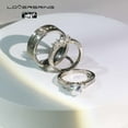 thumbnail image 5 of Two Rings Wedding Ring Sets His And Hers Couples Women Sterling Silver Heart Cut Moissanite Man Titanium Wedding Bands, 5 of 7
