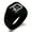 Black, variant on Stainless Steel Letter D Initial Old English Monogram Engraved Engraved Square Flat Top Biker Style Polished Signet Ring