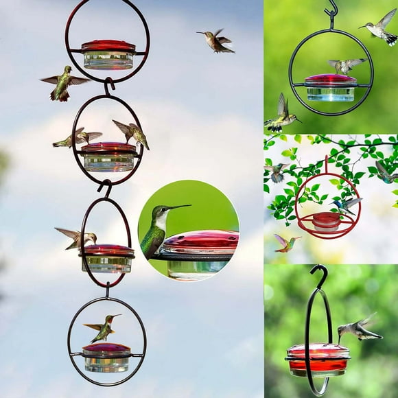Hxlamzoo Thickened Glass Hummingbird Feeder, Outdoor Garden, Easy to Use, Great Gift Idea