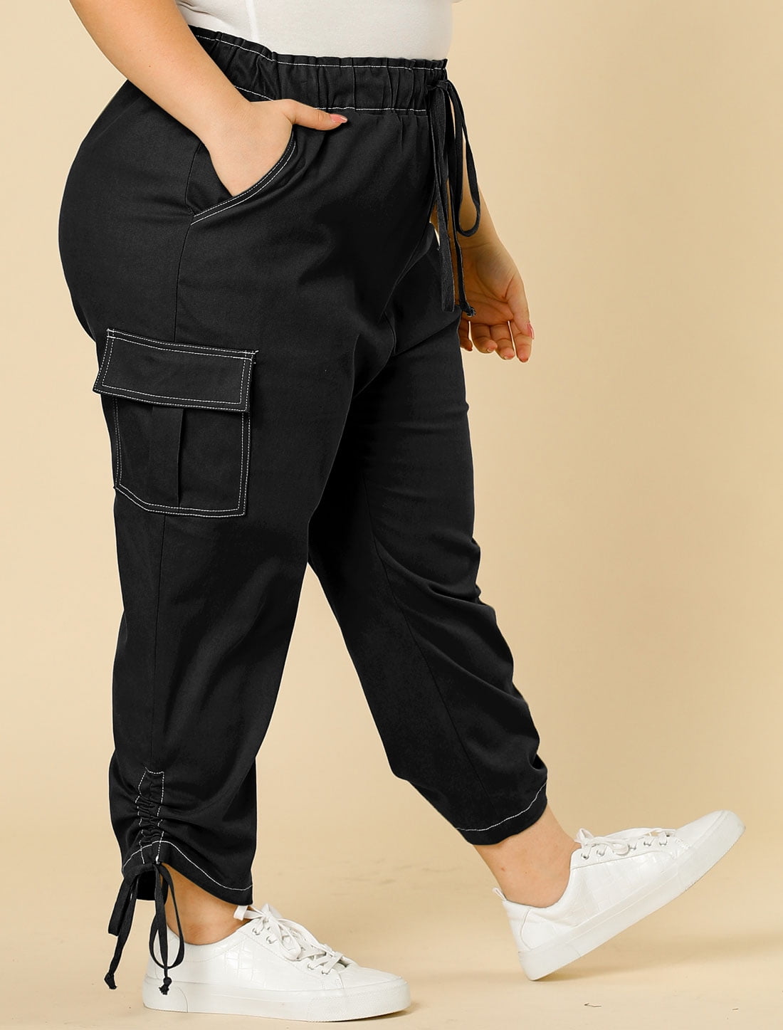 plus size cargo pants with pockets