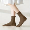 thumbnail image 4 of Ruffle Socks For Women Turn-Cuff Frilly Sock Fall Lightweight Soft Gifts Daily Sock, 4 of 5