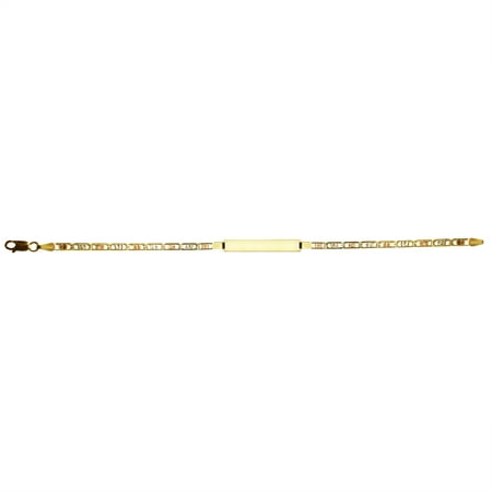 14k Yellow Gold Italy Chain Intricate ID Bracelet