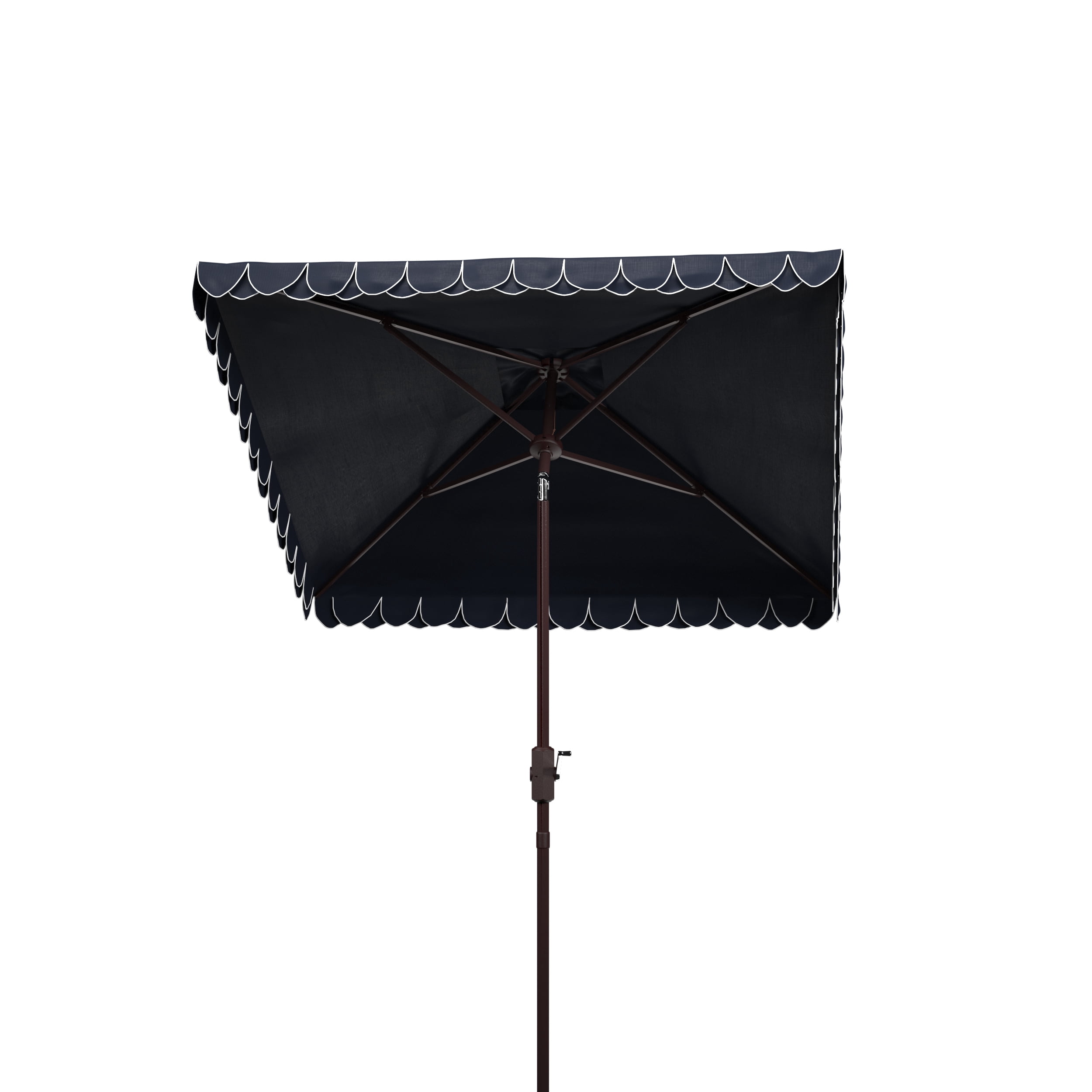 Safavieh Elegant 7.5' Market Crank Square Patio Umbrella, Navy/White