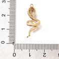thumbnail image 3 of Brass Micro Pave Clear & Black Cubic Zirconia Connector Charms Snake Links Real 18K golden Plated 24x9.5x4mm Hole: 1.2mm and 1mm, 3 of 3