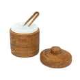thumbnail image 2 of Kouboo La Jolla Rattan Ice Bucket With Ice Tongs,  Perfect For Cocktails And Chilled Beverages For Indoor And Outdoor Entertaining, Handwoven Design Ice Bucket, Honey Brown, 2 of 3