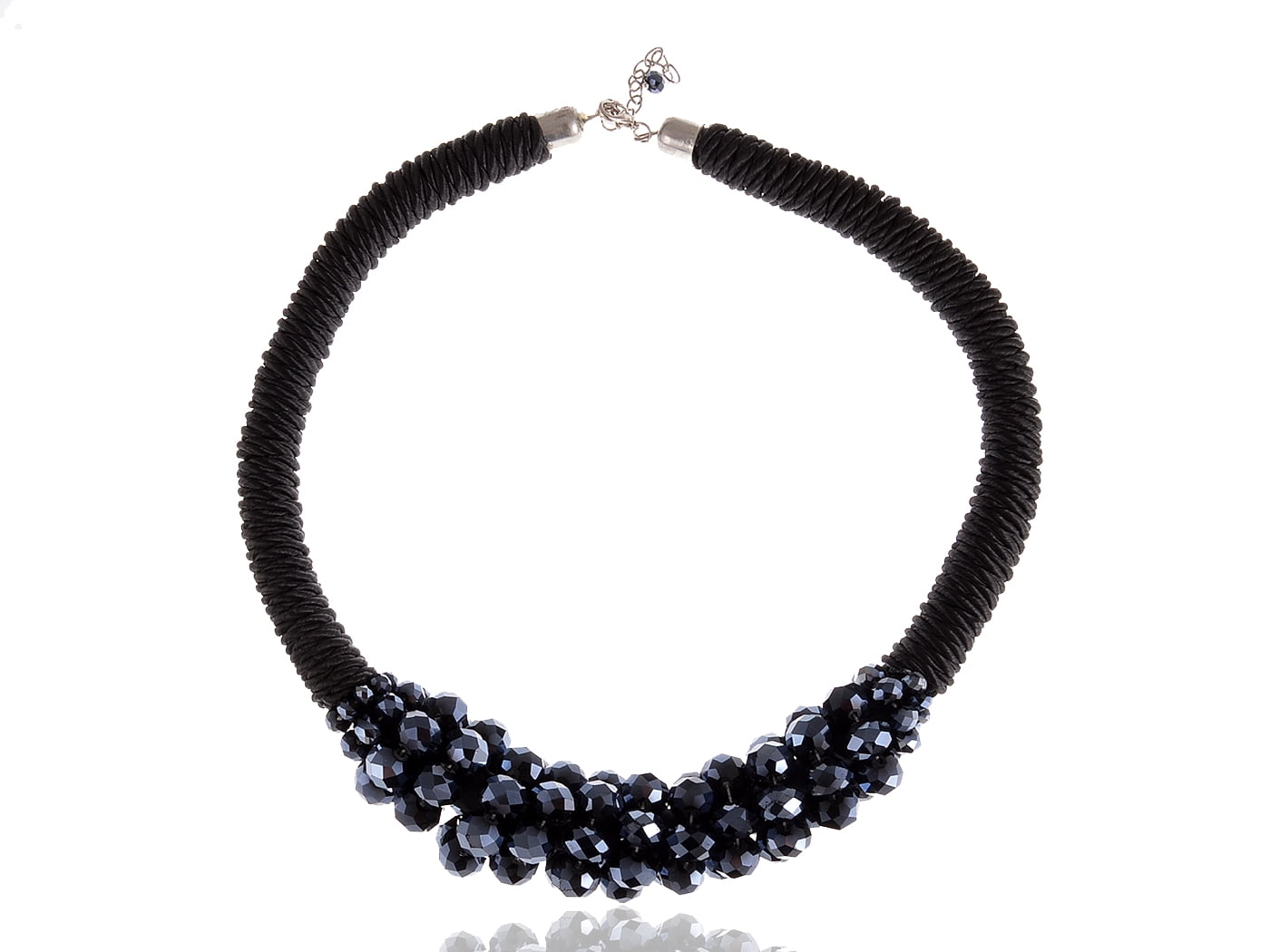 Shimmering Cluster of 1970s Disco Ball Beads Twisted Rope Choker