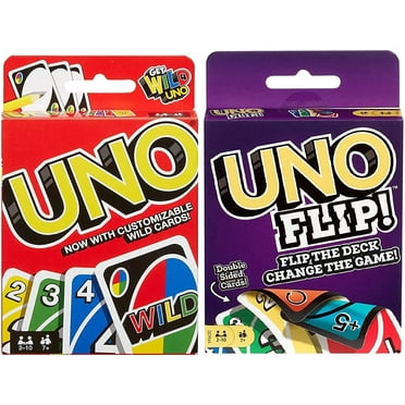Mattel Uno Wild and Uno Flip Card Games Bundle