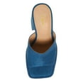 thumbnail image 2 of YDN Women Breathable Platform Square Open Toe Mules Slip On Chunky High Heel Sandals Casual Beach Outfit Shoes Size 7 Denim Blue, 2 of 5