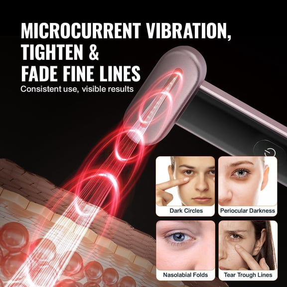 Portable 3-in-1 Red Light Therapy Wand for Face and Neck with Heating and Vibration Massage