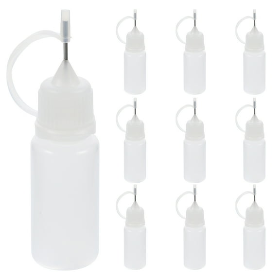 UEETEK Thin Nozzle Squeeze Bottle Glue Bottle Applicator White Handmade Projects Artists 10Pcs