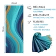 thumbnail image 2 of Blue Gold Marble Pattern Hot Yoga Mat Towel Non Slip for Hot Yoga - Quick-Drying Yoga Mat Cover with 4 Corner Pockets with Travel Bag - Hot Yoga Towel Non Slip 74"x26", 2 of 6
