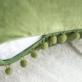 thumbnail image 5 of Phantoscope Pom Pom Velvet Series Decorative Throw Pillow, 20" x 20", Green, 2 Pack, 5 of 7