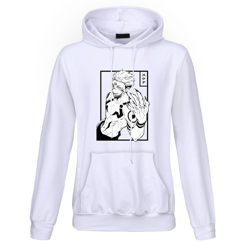 Unisex Anime Jujutsu Kaisen Printed Cotton Cozy Hoodies Hooded Sweatshirts Pullovers Tops