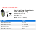 thumbnail image 2 of Electric Fuel Pump - Compatible with 1985 - 1991 Toyota Camry 1986 1987 1988 1989 1990, 2 of 2
