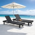thumbnail image 2 of FHVIT Aluminum Chaise Lounge Chair Outdoor, Quick Assembly 4 Adjustable Backrest Patio Lounge Chair for Outside Poolside Beach Lawn Black, 2 of 9