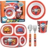 Octonauts 5 Pcs Mealtime Divided Plate Feeding Set for Kids & Toddlers - Terra Gups- Includes Plate w/ 4 Compartments, Bowl, Cup, Fork & Spoon Utensil Flatware- Durable, Dishwasher Safe, 100% BPA Free