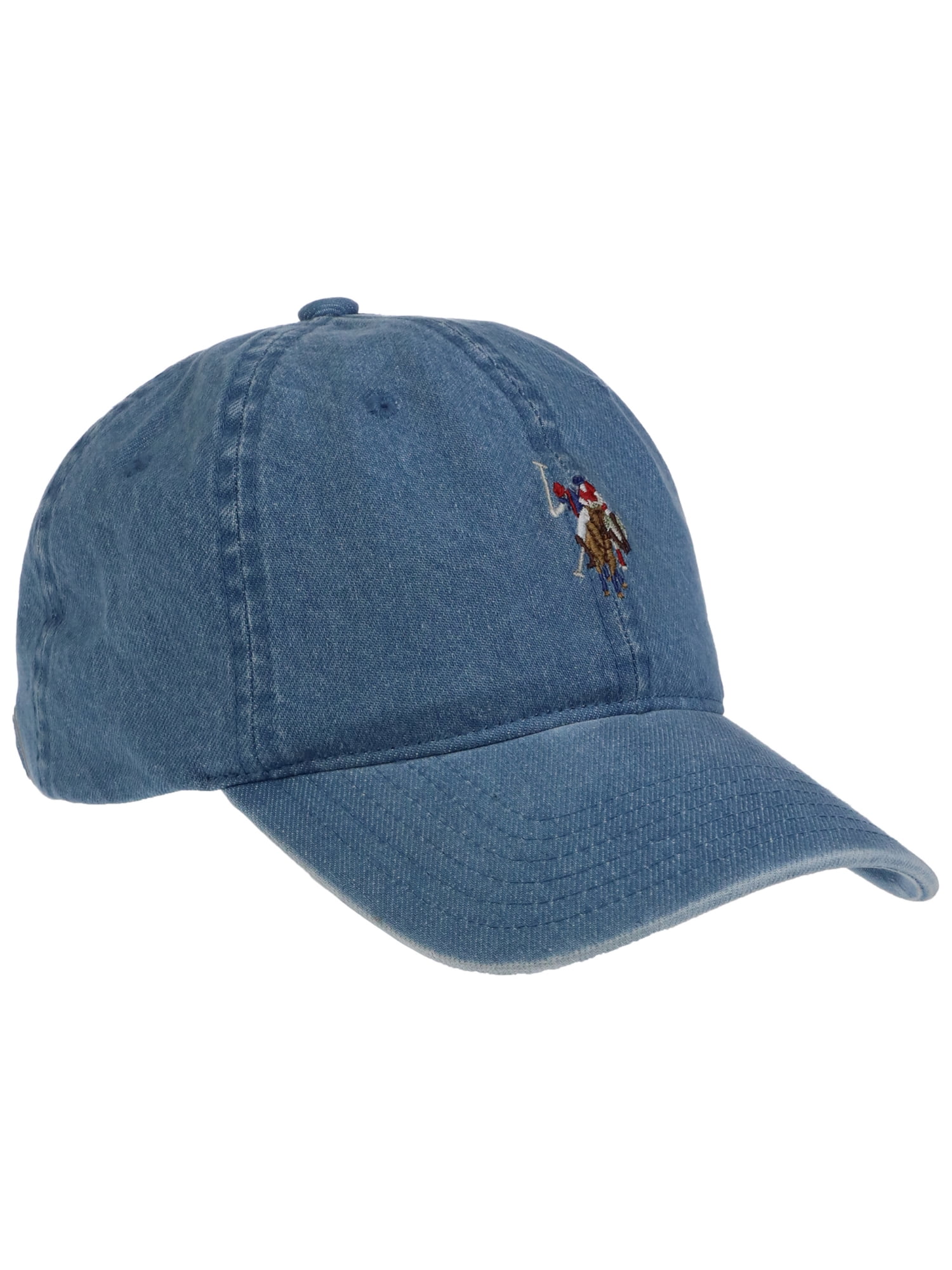 U.S. Polo Assn. Double Horseman Embroidered Dad Hat, Medium Blue, One Size