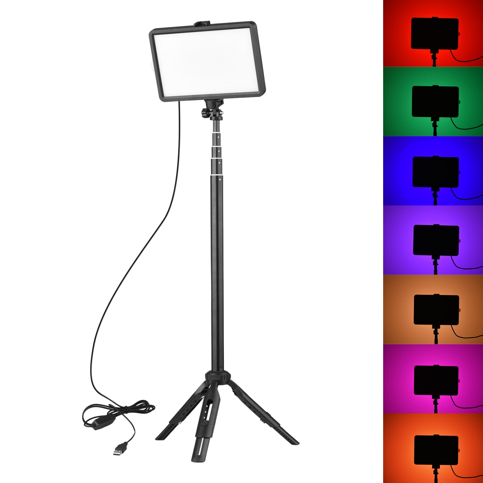 Photography Lamp,1 * 10 Usb Powered Conference Live Video Conference 7 Colors 3200k-5600k Colors 3200k-5600k 10 Usb Powered 1 Led Video 3200k-5600k 10 Usb Portable Video Kit Eryue Led Panel