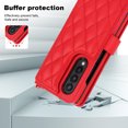 thumbnail image 7 of Dteck for Samsung Galaxy Z Fold 3 Wallet Case with S Pen Holder & Crossbody Lanyard Strap & Wrist Strip, Shockproof Stylish Protective Cover for Galaxy Z Fold 3,Red, 7 of 7