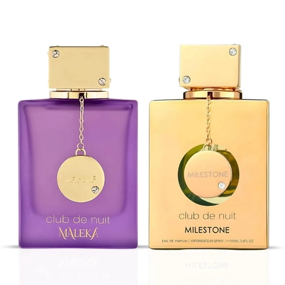 Club De Nuit Maleka & Milestone Eau de Parfum Sprays 105ml (3.6 oz) by Armaf | A Fragrance Duo for Every Mood (Bundle)