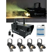 (4) Chauvet DJ EVE TF-20 LED Par Can Lights w/Barn doors+Fogger+Fluid