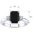 thumbnail image 5 of SuperJeweler 2 1/2 Carat Octagon Shape Black Onyx and Diamond Ring In Sterling Silver For Women, 5 of 6