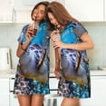thumbnail image 4 of Fotbe Sea Turtle Swims Bata de Dormir para Mujer con Estampado, Camisón de Algodón de Manga Corta, Ropa de Dormir Casual, 4 of 6