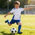 thumbnail image 2 of CPNG Boys Girls Summer Football Sports Outfits Short Sleeve Round Neck T-Shirt Shorts and Socks 3 Piece Set Kids Training Competition Set(White,2-3 Years), 2 of 6
