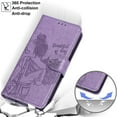 thumbnail image 5 of Dteck for iPhone 14 Wallet Case for Women Girls, Embossed Flip Kickstand Cover with Card Holder Shockproof Phone Case with Wrist Strap for iPhone 14,Purple Love, 5 of 6