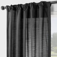thumbnail image 3 of Half Price Drapes Black Rustic Linen Weave Light Filtering Curtains for Bedroom (2 Panel), 50W X 108L, 3 of 12