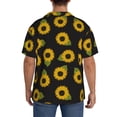 thumbnail image 5 of Vsdgher Sunflowers Print Men's Wrinkle Free Untucked Cuban Shirt Business Casual Button Down Shirts Short Sleeve Shirt, 5 of 7