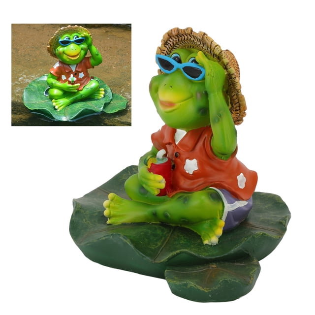 Estatua de Rana, Escultura de Rana Ecológica Resina Amigable Exquisita inofensiva para Niños para escritorio para dormitorio para estanque