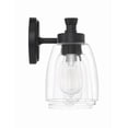 thumbnail image 2 of Craftmade Henning 3 Light Vanity, Clear Glass, Flat Black, 12724FB3, 2 of 11