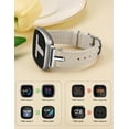 thumbnail image 3 of Wearlizer Leather Band Compatible with Versa 3 Bands/Sense Bands/Sense 2 Bands/Versa 4 Bands for Women, Dressy T-Shape Metal Buckle Leather Strap, 3 of 6