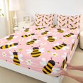 thumbnail image 3 of Homewish Flying Bee Twin Sheet Sets 3pcs for Child Boys Girls,Spring Garden Twin Fitted Sheet Microfiber,Floral Daisy Animal Breathable Flat Sheet,Ultra Soft Home Decor, 3 of 7
