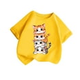 thumbnail image 2 of Delliss Cute Shirts for Girls Short Sleeve Cat Graphic Tees Crew Neck Cartoon Casual Cotton T-Shirt Kids Summer Tops Clothes 2-14 Years, 2 of 3
