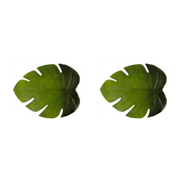 Bewildely Hoja de mantel con forma de hoja, estera aislante de EVA, simulación de almohadilla de palma Tropical, accesorios de cocina para Type1 NO1 Bewildely CBP072144