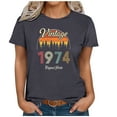 thumbnail image 4 of Kayannuo Womens Blouses Short Sleeve T Shirts for Women Valentine's Day 1974 Vintage Shirt For Women 50th Birthday Gifts 1974 Birthday Gifts Idea Retro Short Sleevel T Shirts Party Tops Tees, 4 of 4