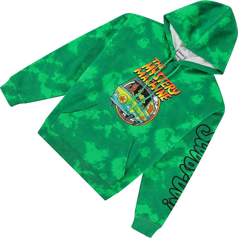 Scooby Doo Mens Throwback Hoodie Shaggy Velma Tie Dye Sweatshirt Throwback Classic Tie Dye Hoodie Sweatshirt Green Dye Small