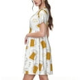 thumbnail image 2 of Vsdgher Bière pour Femmes Été 2025 Décontracté Robes Midi Maxi Légères Manches Courtes Col Rond Robe de Plage, 2 of 6